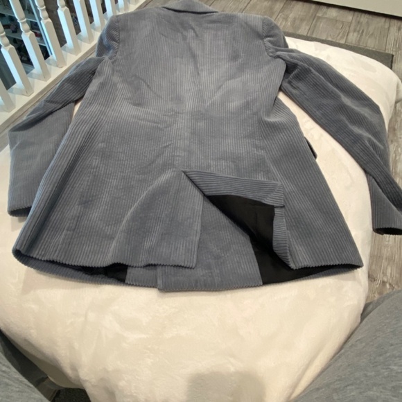 Zara Corduroy double breasted oversized Blazer Blue Gray 16564 - Picture 8 of 12